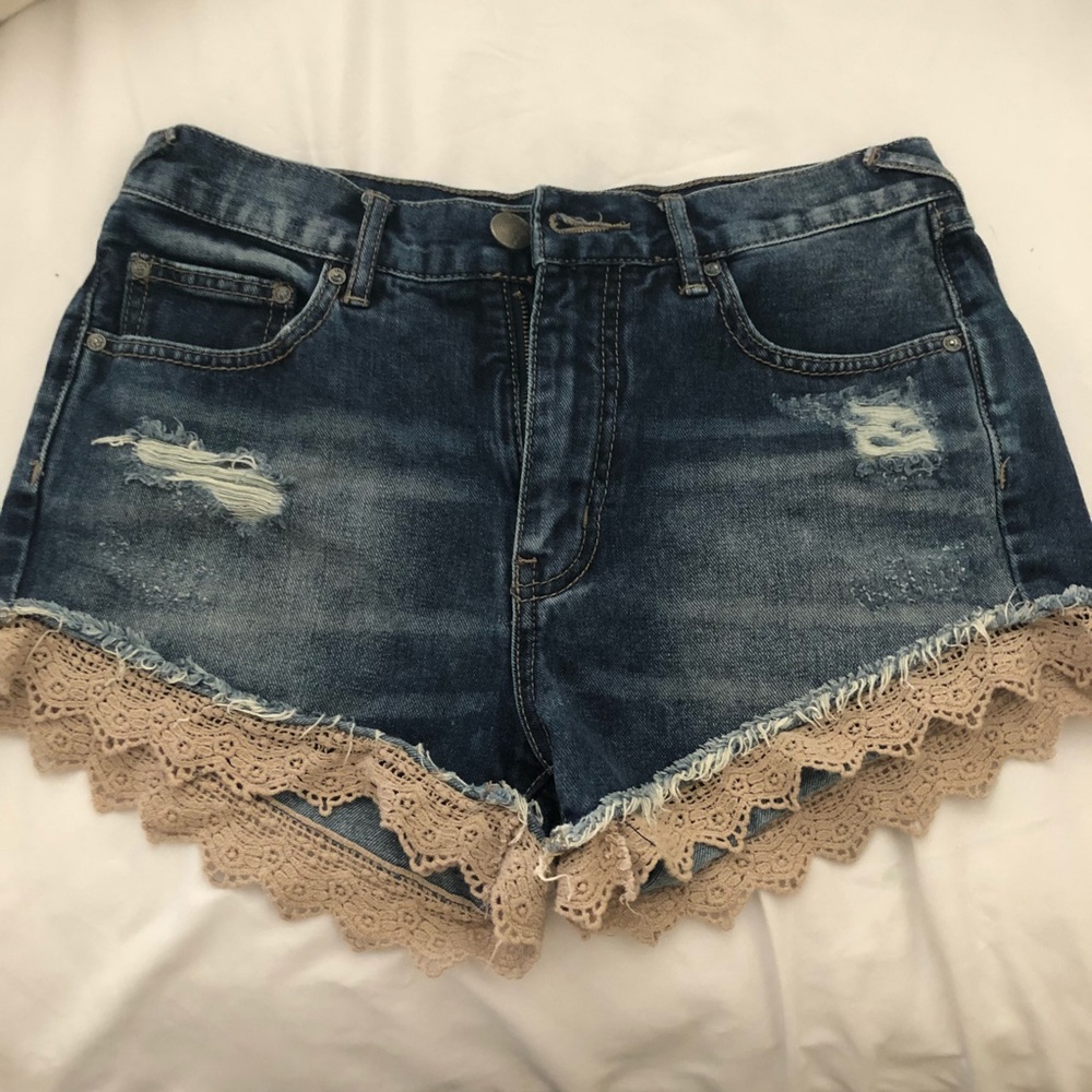 Free People blue jean shorts